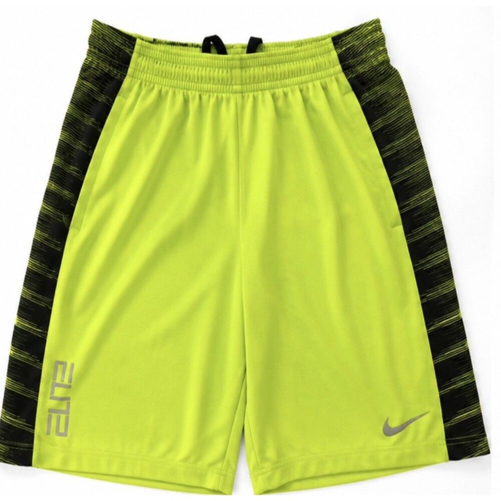 Nike Elite Dri-FIT Athletic Shorts Men’s Large Volt Green Black Basketball Gym